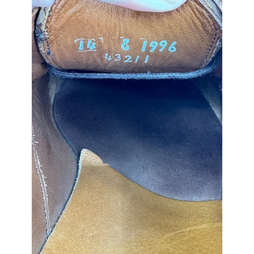 Allen Edmonds Leiden Weave Wingtip Bluchers Brown Leather Dress Shoes 14 1996